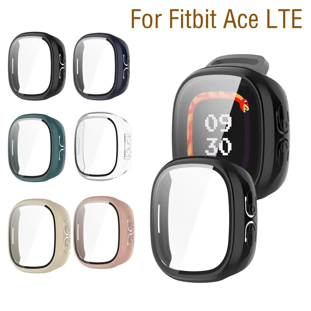 Watch Case For Fitbit Ace LTE PC Tempered glass Protective Case Anti-fall Scratch proof Watch Cover Replacement Accessories