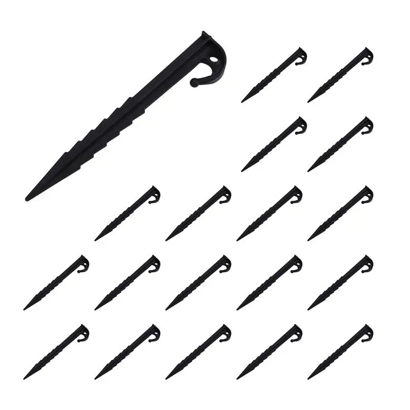 100PCS Plastic Inflatable Stakes 14.5Cm Yard Stakes Heavy Duty Anchor For Garden Outdoor Inflatable Decorations Black