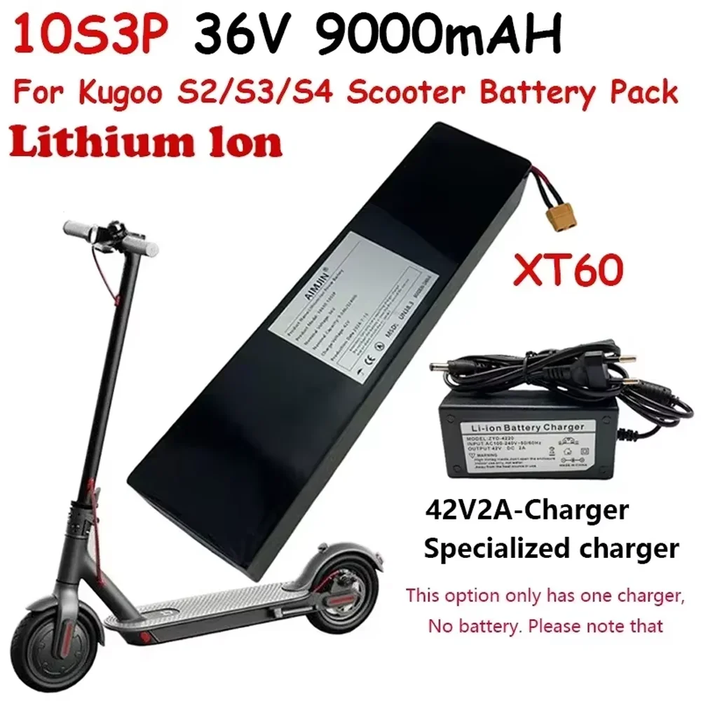 

36V 10S3P 9000mAh 18650 rechargeable lithium-ion battery 500W built-in BMS Suitable for KUGOO S1, S2, S3 Electric Scooters
