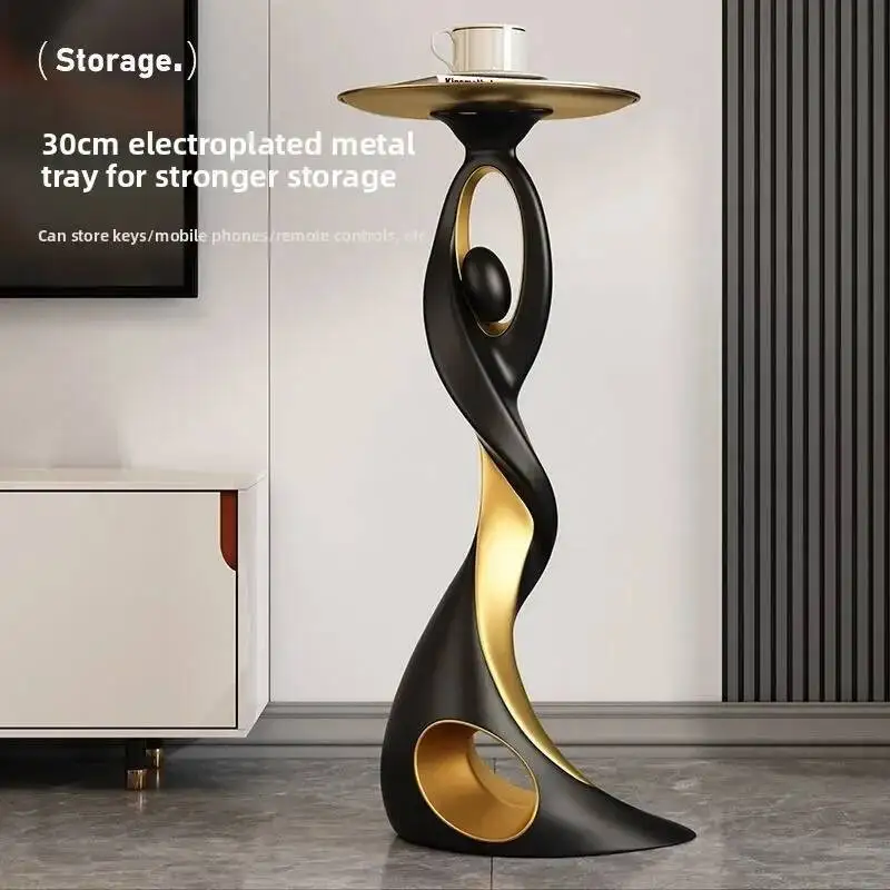 Casa decoração criativa arte abstrata sofá mesa lateral luz de luxo sala estar varanda decoração mesa canto móveis designer