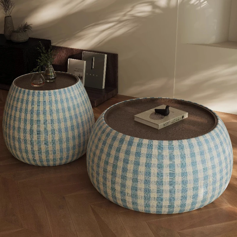 

household light luxury high-end creative round coffee table combination minimalist small apartment storage model