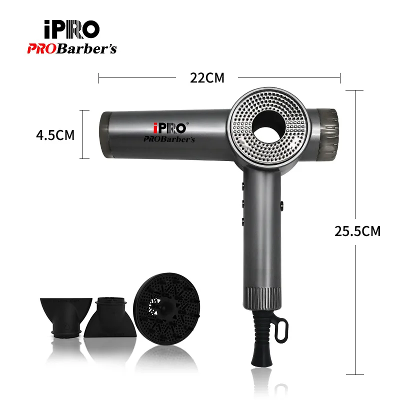 

Новый бесщеточный моторный фен с отрицательными ионами представляет собой высокоскоростной фен специально разработан для парикмахерских.