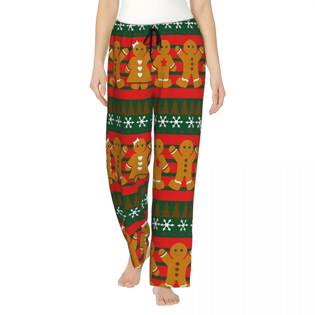 

Custom Merry Christmas & Happy Holidays! Women Pajama Pants Lounge Sleep Sleepwear Bottoms with Pockets