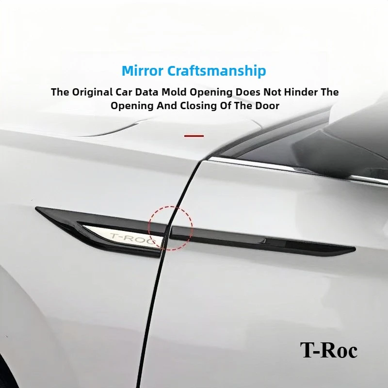

3D Metal Side Logo Sticker | Blade Decal Strip for New VW T-Roc Models