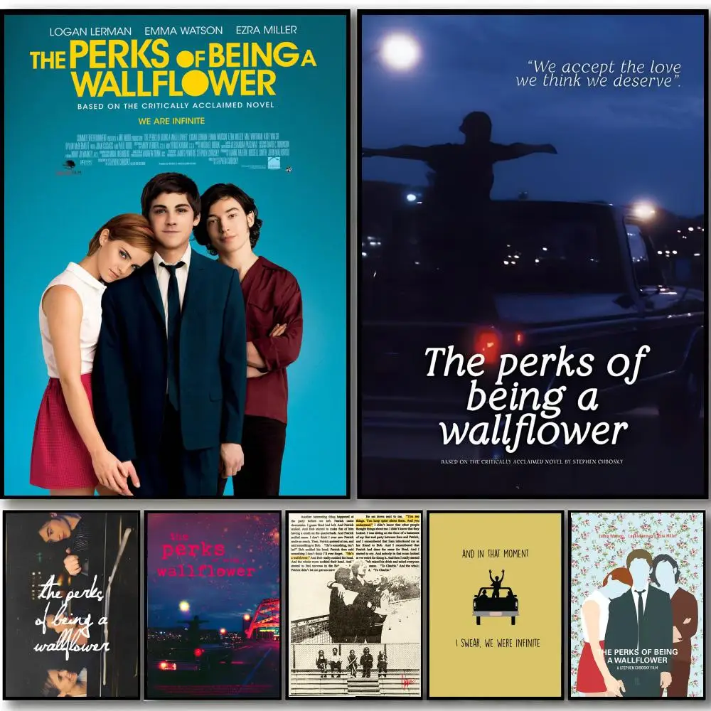 Klassischer Film-Poster „The Perks Of Being A Wallflower“, HD-Kunstposter, selbstklebende Wanddekoration, wasserfest, für Zuhause, Schlafzimmer, Bar, ästhetische Dekoration