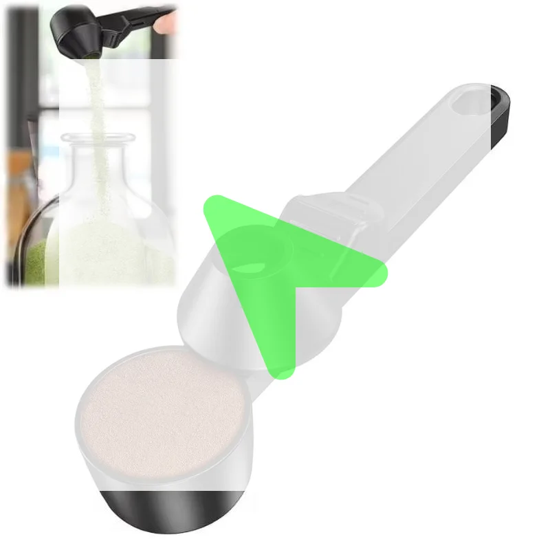 New No Spill Coffee Scoop Reusable Protein Powder Spoon Sliding Spoon Funnel For Milk&Supplements Kitchen Gadgets