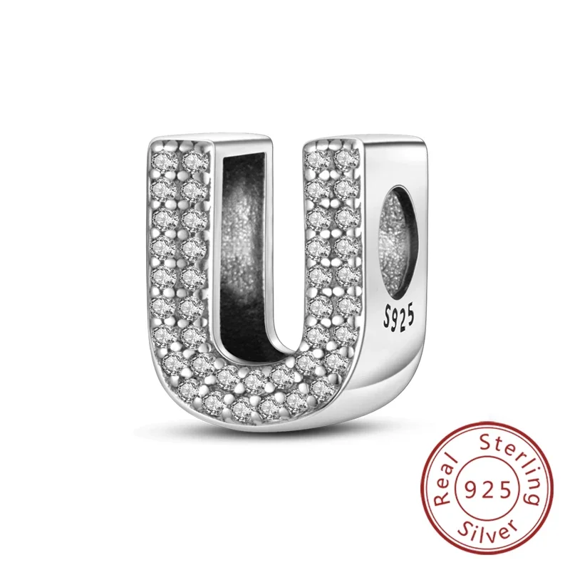 Charms aus 925er-Sterlingsilber mit 26 Buchstaben, A-Z, Alphabet-Perlen, passend für Original-Armbänder für Frauen und Mädchen, DIY, edler Schmuck, Geschenk – Detail 20