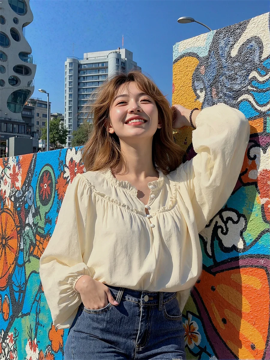 

Long Sleeve Women Summer Shirts Pearls Leopard Print Pattern Button Front Casual Simple Basic Fashion Tops Blouses Spring Beach