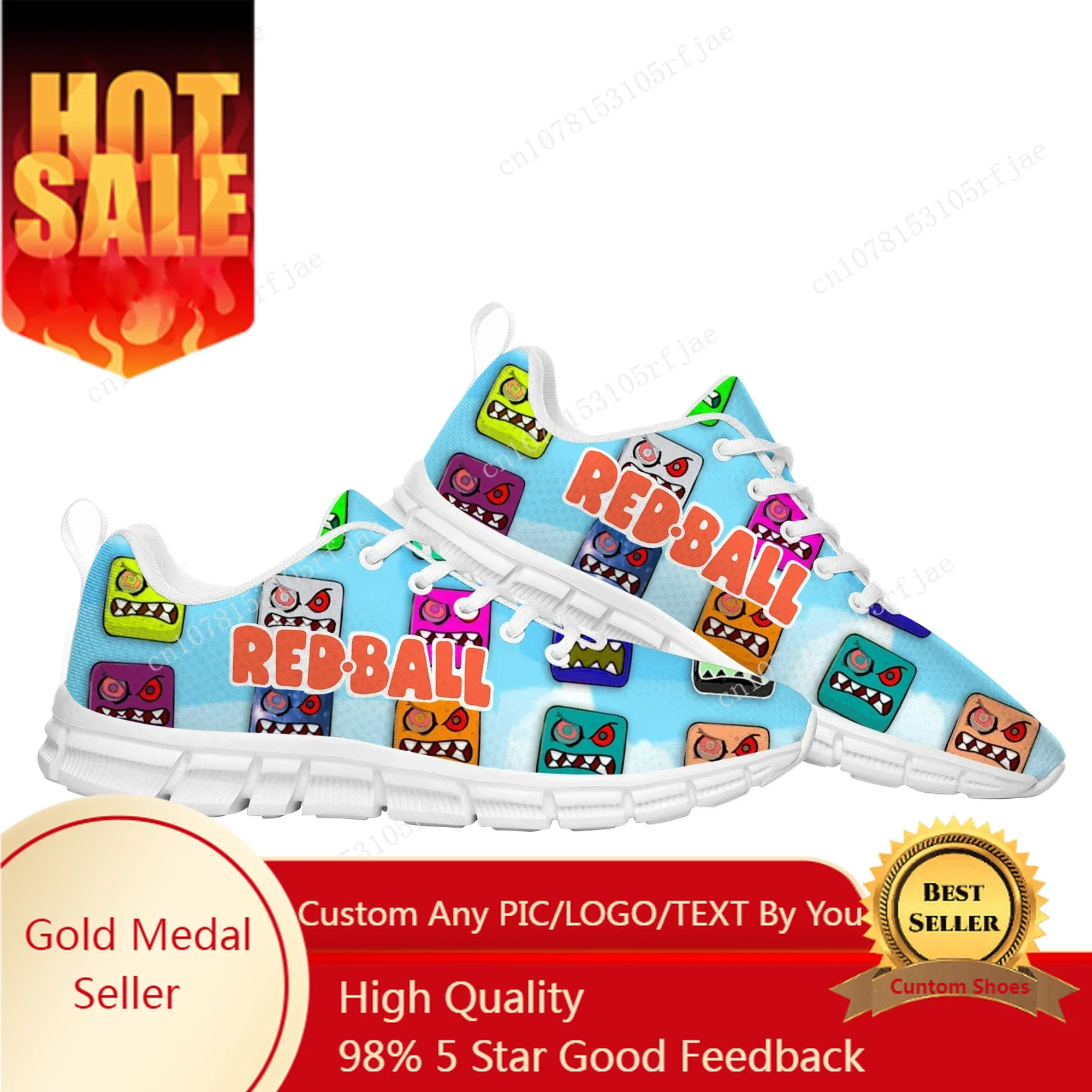 

Red Ball Sports Custom Shoes Hot Cartoon Game Mens Womens Teenager Sneaker Fashion Tailor Made Couple Built Shoes