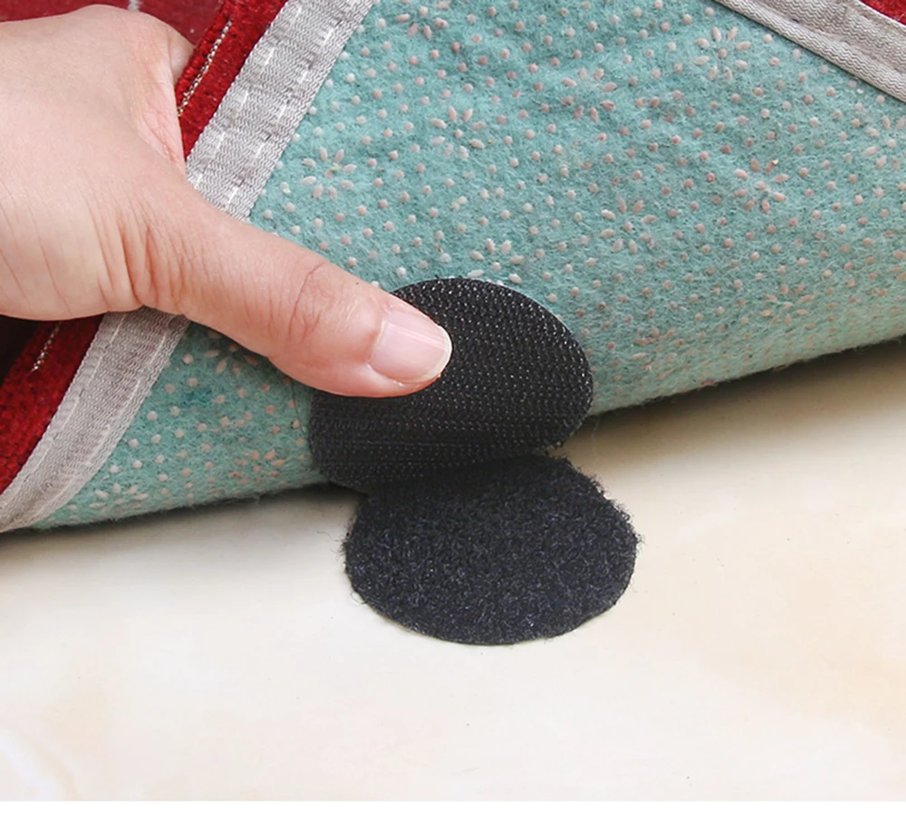 5/10/20/30Pair Double Faced Adhesive Fixing Stickers Carpet Pad Dashboard Mat Fixed Patch Floor Anti Skid Grip Hook and Loop Dot