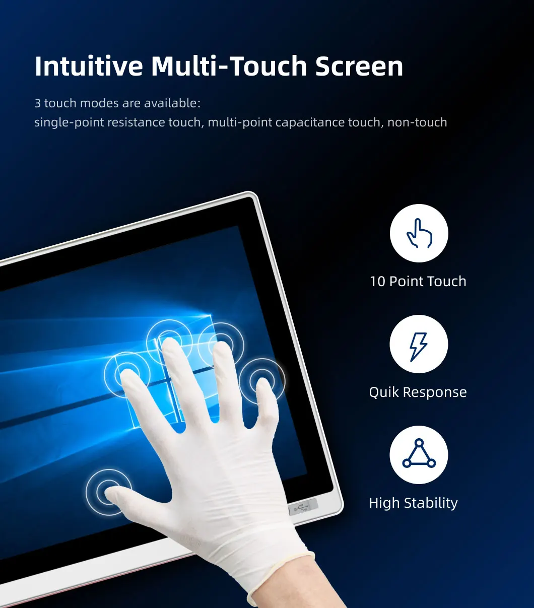 ZXY Monitor LCD touch screen capacitivo personalizzato ad alta luminosità da 27 pollici Display LCD impermeabile IP65 per uso industriale