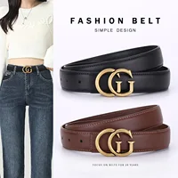 Black Belt for Women Made of Cowhide Leather; Versatile Accessory with a High-End Feel; New Design with a Sense of Style; for Ni