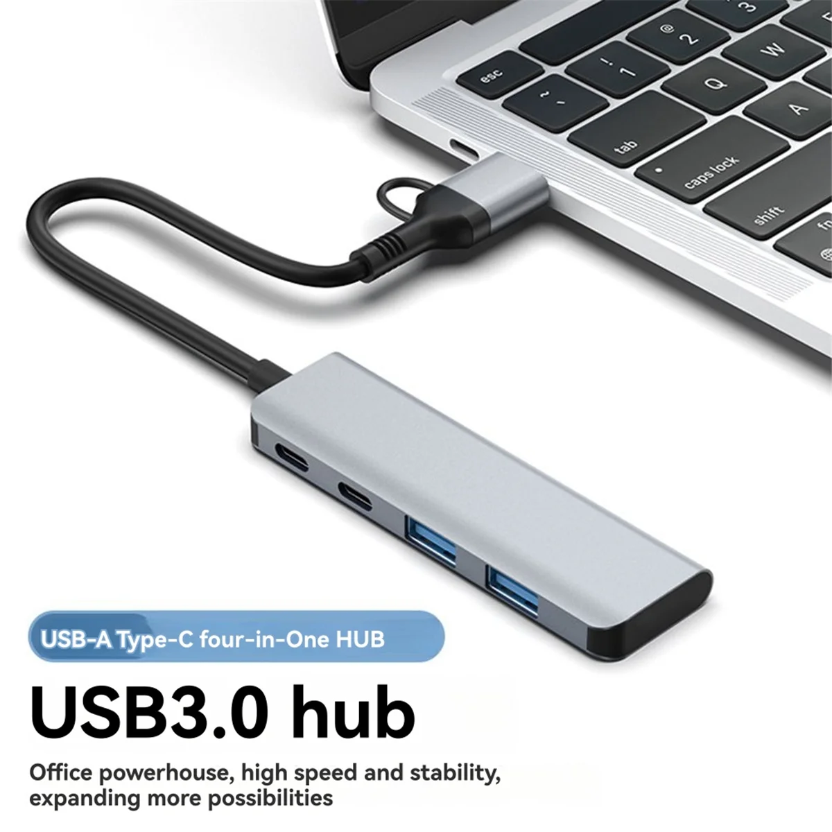 슈퍼 핫 듀얼 포트 USB 3.0 허브 확장 도크 타입-C에서 4포트 허브로
