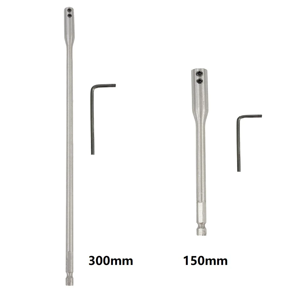 150/300mm Extension Rod Drill Bit Extender Wrench Hex Shank High Carbon Steel Kit Silver Tool Hot New Portable