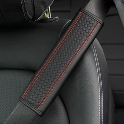 Car Accessories Seat Belt Pu Leather Safety Belt Shoulder Cover Breathable Protection Seat Belt Padding Pad Auto Interior Access