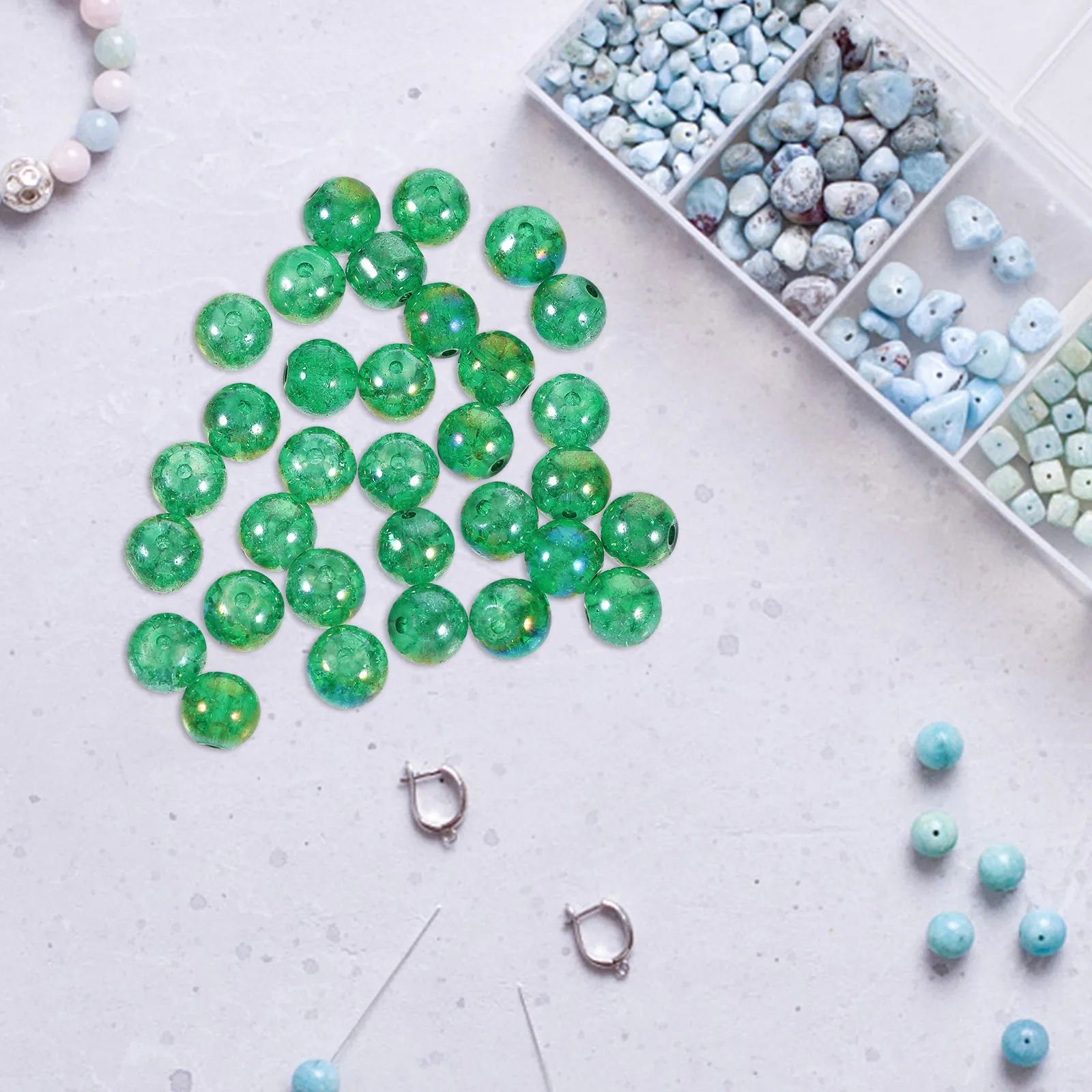 

50Pcs Aquarium Glass Beads Decor Versatile Smooth Shiny Bead Rocks for Fish Tank Vase Filler Plant Pot Decoration Landscape DIY
