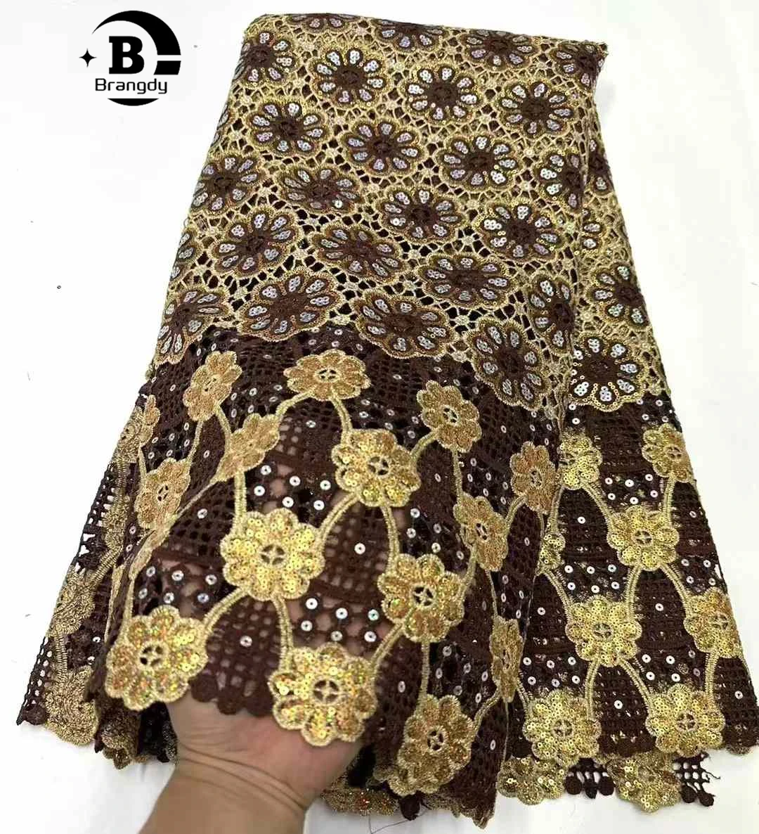 Brangdy Swiss Voile Lace African Lace Fabric 2025 High Quality Embroidery Nigerian Dry Lace Fabric for Women Wedding Dress