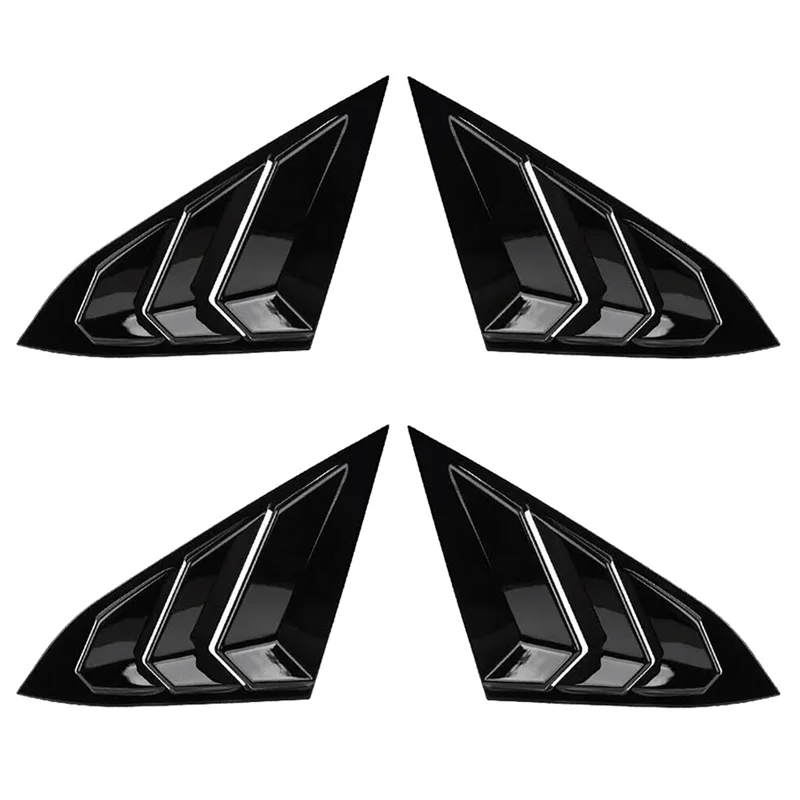 

4X For Honda Civic 2016-2021 Sedan Rear Side Vent Quarter Window Louver Cover Triangular Window Trim Accessories-L94A