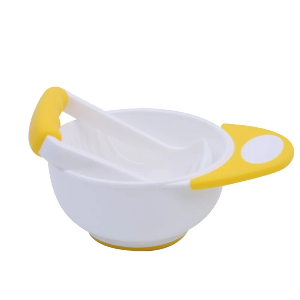 

Solid Color Baby Supplementary Food Grinder Grinding Handle Grinding Rod Sleeve Food Grinding Bowl Labor-saving Design