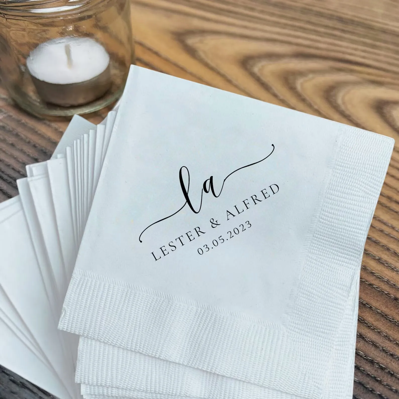 50pcs Custom Napkins Personalized Napkins Wedding, Custom Cocktail party Paper printed tableware initials logo bar Monogram wedd