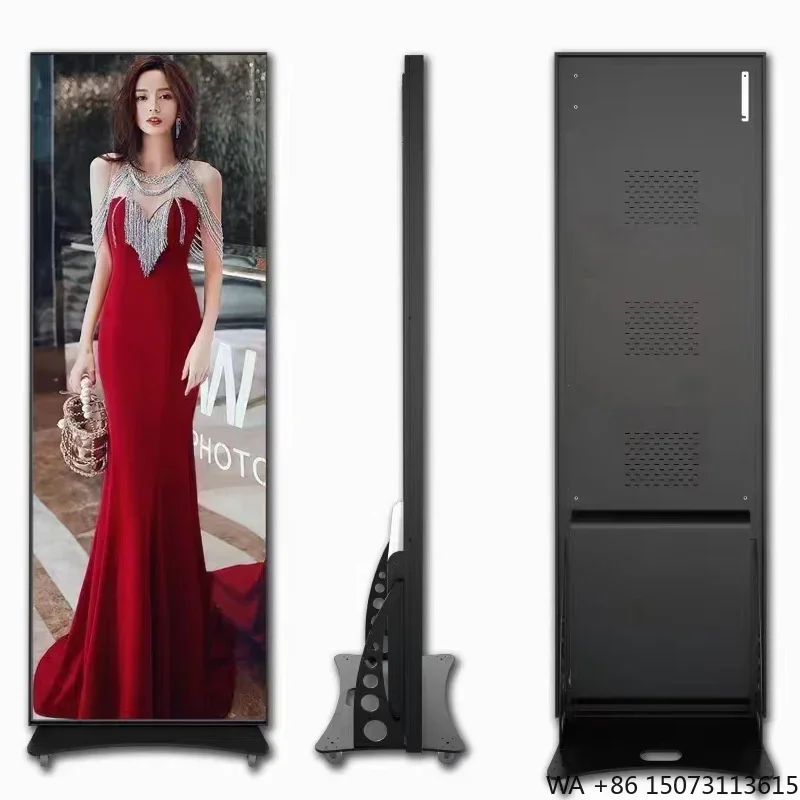 

P1.86/P2/P2.5 Portable LED Poster Display with Wheels for Trade Show Store Advertising