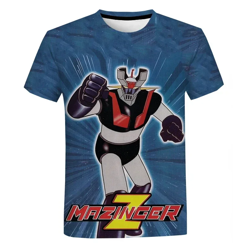 Men's Mazinger Z T-Shirts Summer Anime Robot 3D Print Streetwear Women Fashion Oversized Short Sleeve T Shirt Kids Tees Clothing