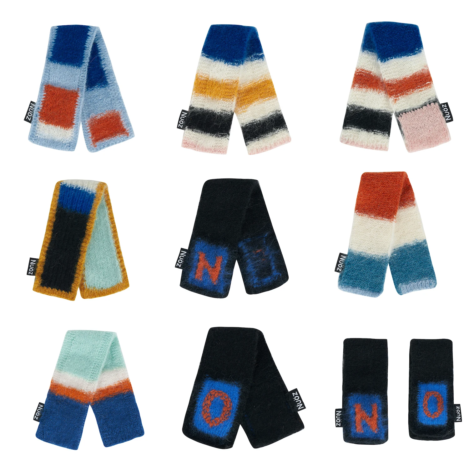 Haute Couture Mohair Greyhound Sweater with Scarf Luxury Color-coded Gradient Sleeved Knit Bedlington Dog Clothes