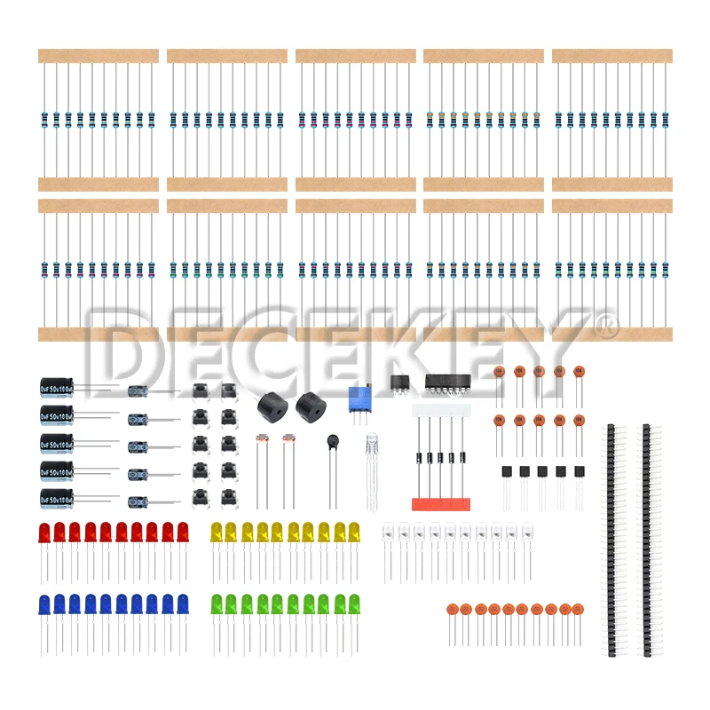 211pcs New Electronics Components Basic Starter Kit for Arduino UNO MEGA2560 Raspberry Pi with LED Buzzer Capacitor Resistor