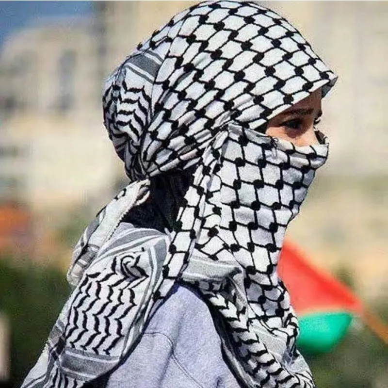 137*137CM Adult Men Arab Head Scarf Cotton Keffiyeh Arabic Scarf Jacquard Muslim Hijab  Arabian Costume Accessories