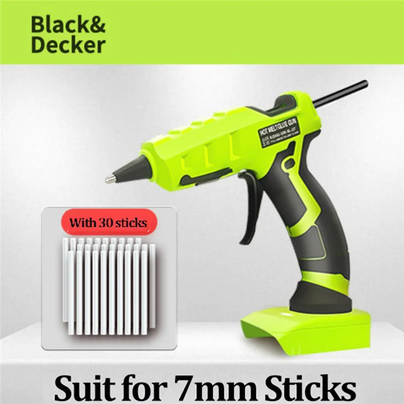 ABLN-беспроводной термоклеевой пистолет для Black Decker, аккумулятор 18 В с 20 палочками, электрический ремонт, электроинструмент «сделай сам»