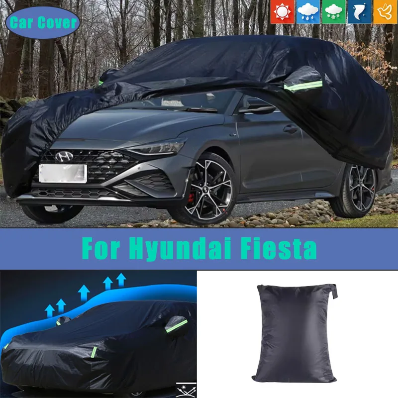 

Для Hyundai Fiesta автомобильные полные внешние чехлы уличные водонепроницаемые пылезащитные солнцезащитные дождевые снежные защитные внешние автомобильные аксессуары