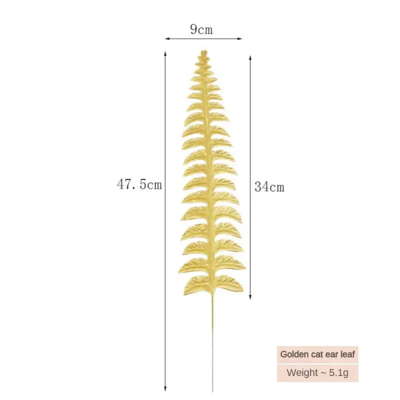 Autumn Gold Artificial Monstera Tropical Plam Tree Leaves Fake Flowers Thanksgiving Wedding Birthday Party Home Decoration