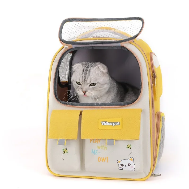 

Cross-border cat bag cartoon double shoulder pet bag going out bag portable foldable space capsule cat dog backpack