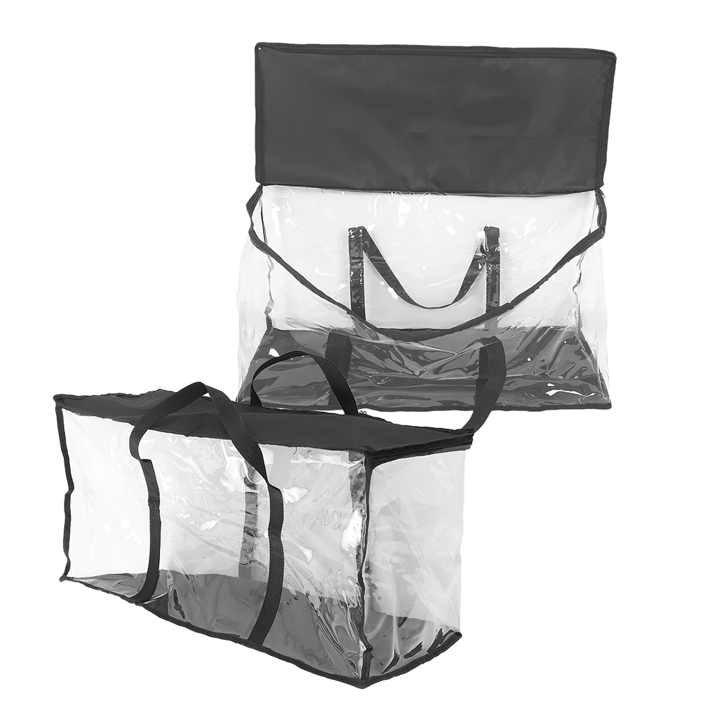 

2 Pcs Transparent Waterproof Storage Bag Clear Book Board Game Bags Packing Polyester Travel