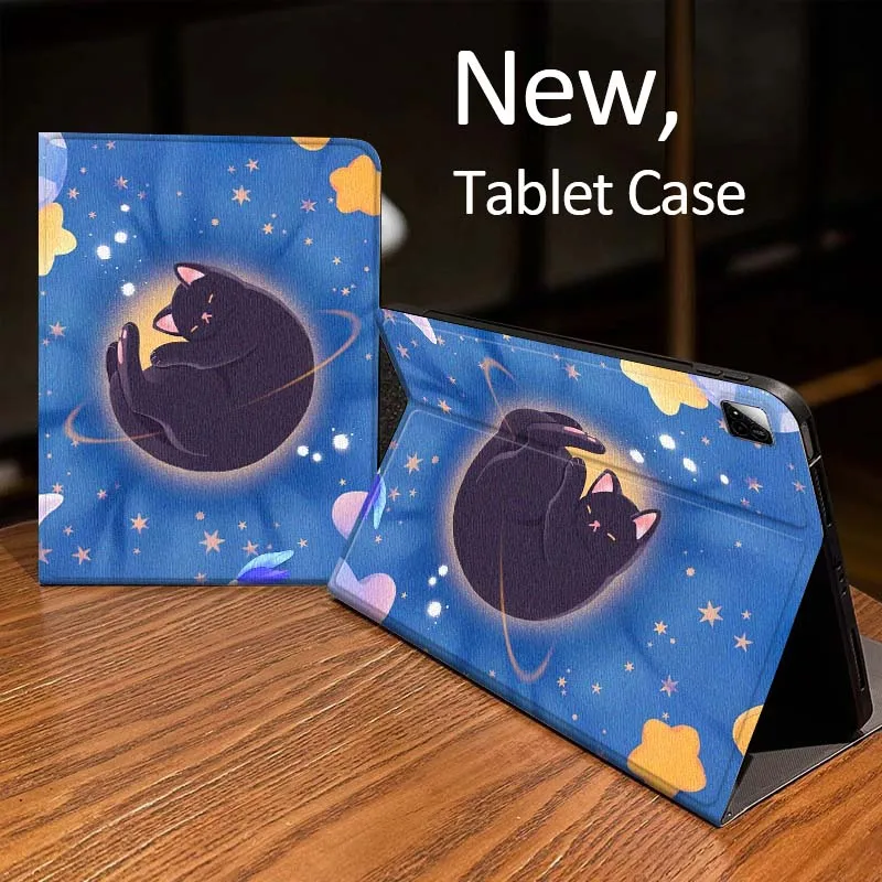 

Cartoon Black Cat Moon Case For Xiaomi Mi Redmi Pad 2 4 5 7S 6S 6 7 8 Plus SE Pro K 2025 inch 8.7 11 Tablet