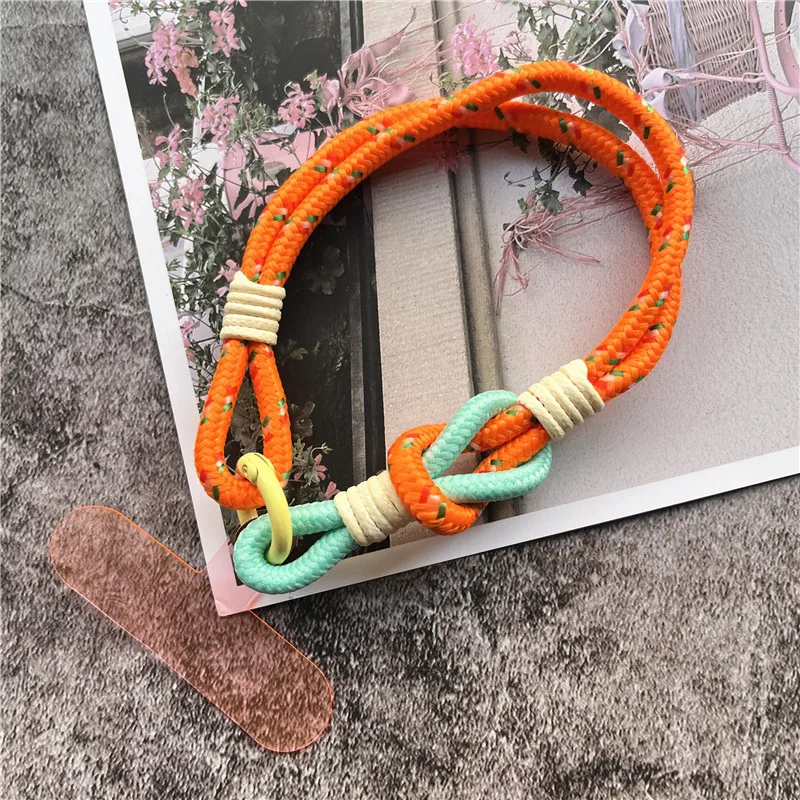 Luxury Cell Phone Charm Wrist Strap with Patch Key Lanyards