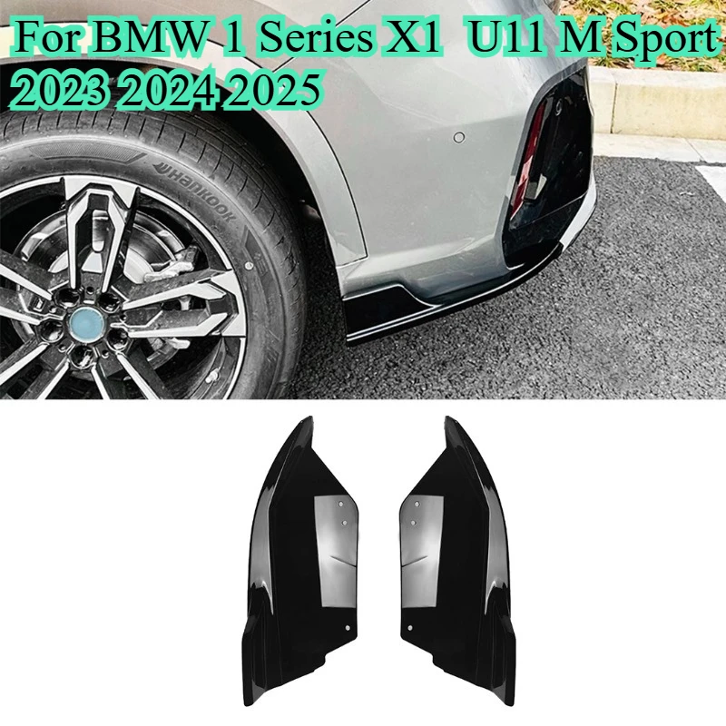 

1PCS Car Rear Bumper Diffuser Side Splitters Lip For BMW 1 Series X1 U11 M Sport 2023 2024 2025 ABS Body Kits Glossy Black