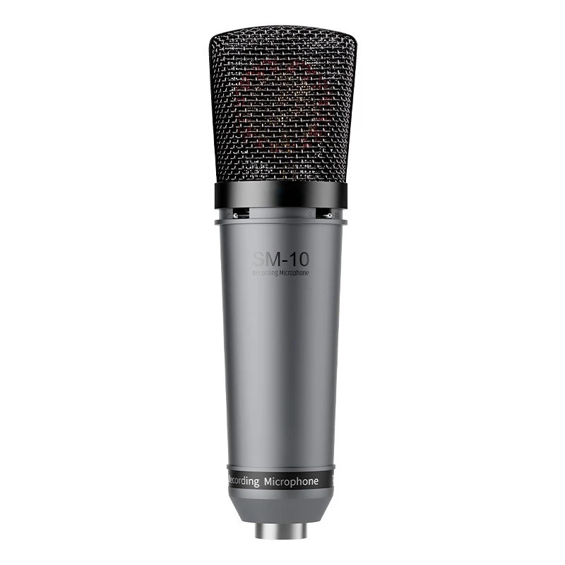 SM-10 Live Microphone Equipment, Professional Recording Microphone Anchor, Singing Karaoke Condenser Microphone