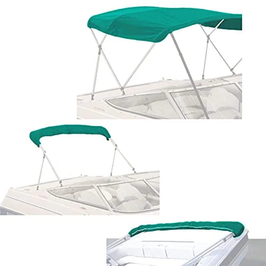 

4 Bow Bimini Top Replacement Canvas Cover for Outdoor Marine Use 96 L x 9196 W Teal Color with Zippered Pockets Durable UV Prot