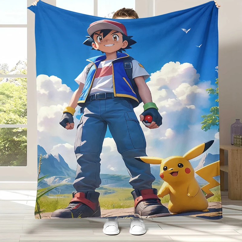 6-スタイルピカチュウポケモンフランネルブランケット、超柔らかく暖かいぬいぐるみスロー、自宅の寝室のベッドソファカバーオフィスキャンプピクニックギフト用