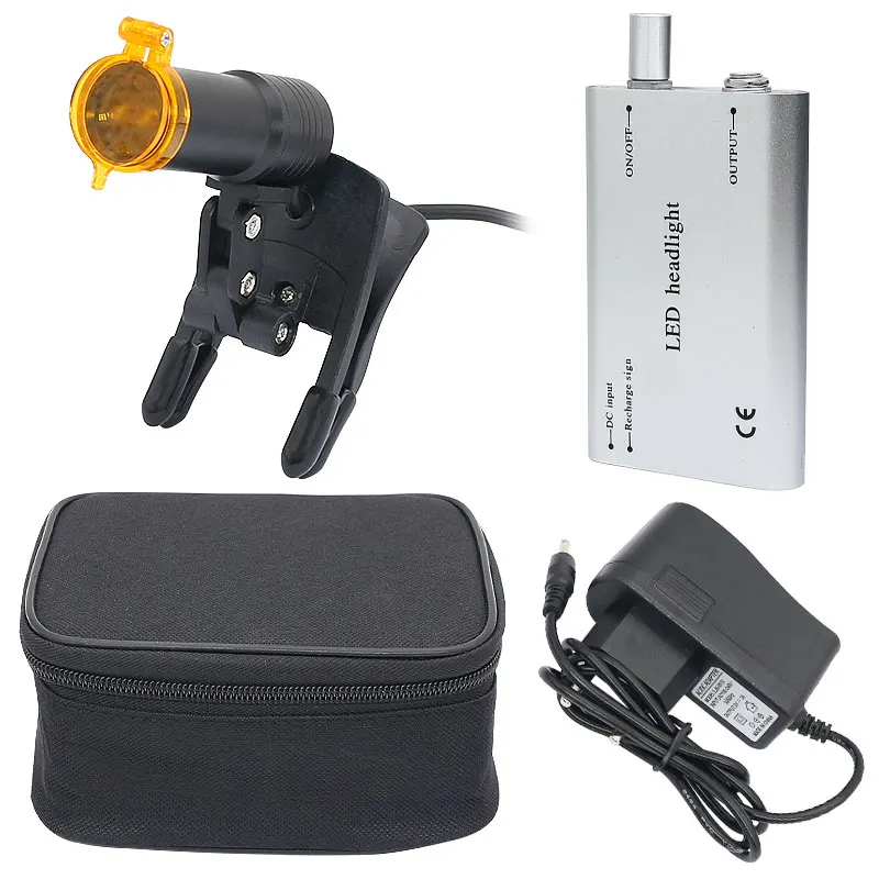 5W LED Surgery Headlight LED Medical Spotlight with Yellow Filter Universal Eyeglass Clip for ENT Examination Lamp