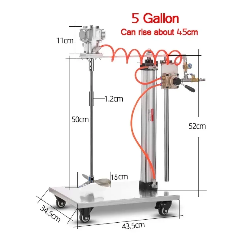 Excellent Pneumatic Mixer Industrial Lift Paint Agitator Small-ton Drum Dispersed Ink Glue Liquid Paint