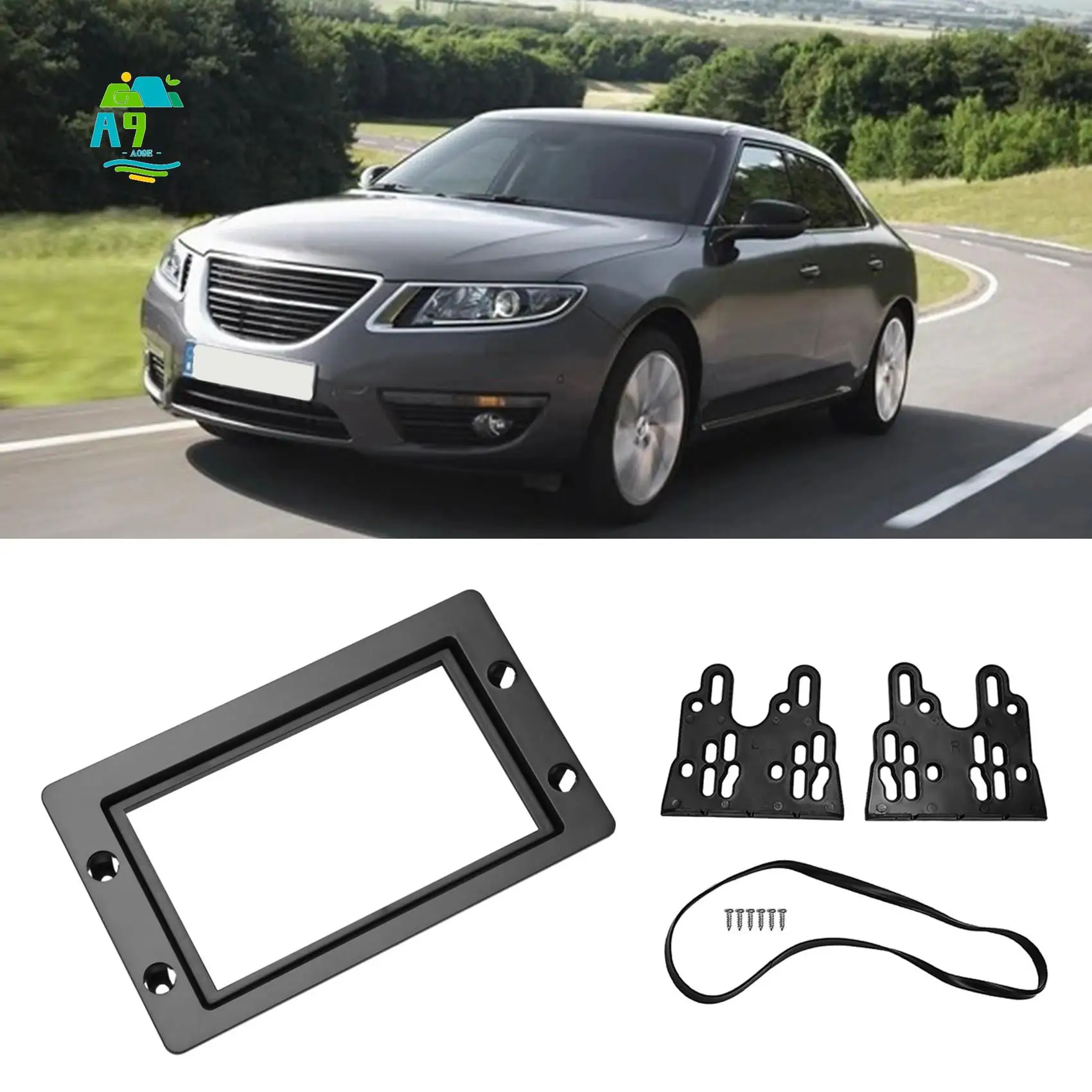

A09E-Car Stereo Radio Fascia Dash Panel 2 Din Frame Trim Kit For SAAB 9-5 2005-2011