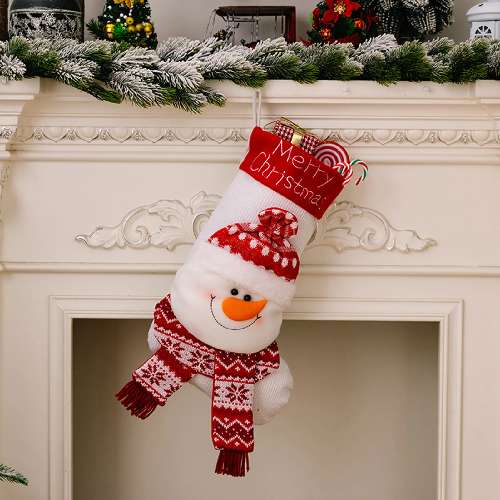 Christmas Tree Hanging Stockings Creative Appearance Large Santa Boots Fireplace Decoration Suitable for Family Holiday Xmas