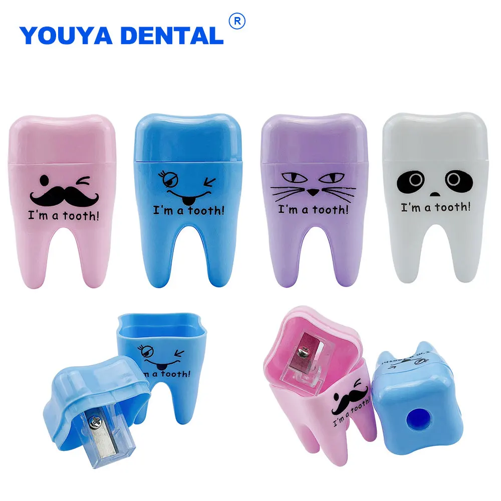 20pcs Dental Teeth Shape Pencil Sharpener Creative Cute Tooth Plastic Lovely Dentist Children Kids Gift Stationery Supplies