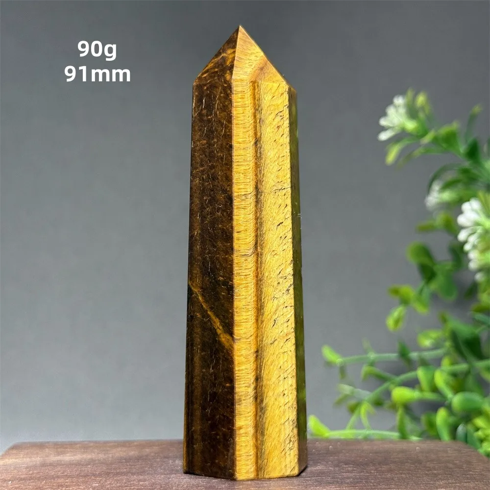 Natural Tiger Crystal Wand Rock Tower Obelisk Healing Crystal Home Decoration Stone Feng Shui Meditation Ornament