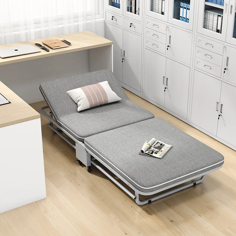 Folding bed lunch break bed single home portable office adult nap hospital escort recliner nap middle-aged and elderly