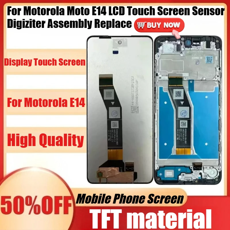 

New TFT For Motorola Moto E14 LCD Touch Screen Sensor Digiziter Assembly Replace For Motorola Moto E14 XT2421-14 LCD Frame