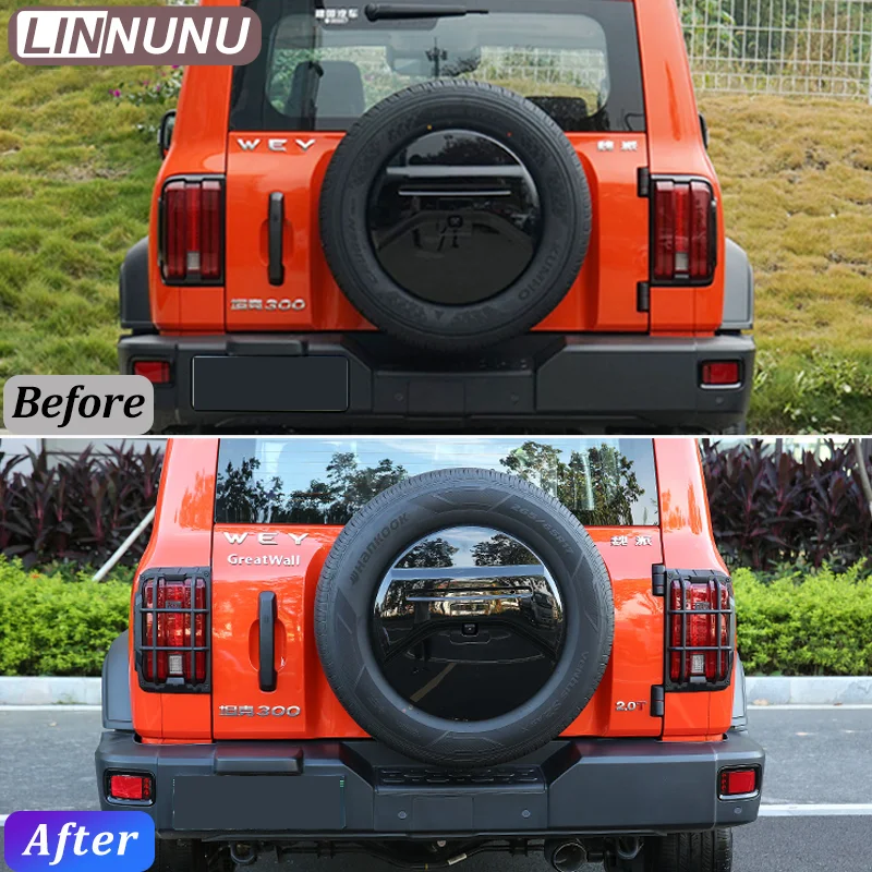 LINNUNU Für Great Wall GWM WEY Tank 300 2021-2023 Auto Boot Rücklicht Trim Rahmen Schutzhülle Aufkleber außen Zubehör