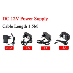 Zasilacz impulsowy DC 12V 2.1mm * 5.5mm Tansformer oświetlenia AC 110V ~ 220V wystarczający 0,5A 1A 2A 3A Adapter do kamery CCTV z oświetleniem LED